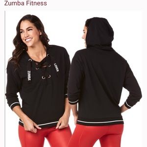 Size XS Black and White Zumba Hoody